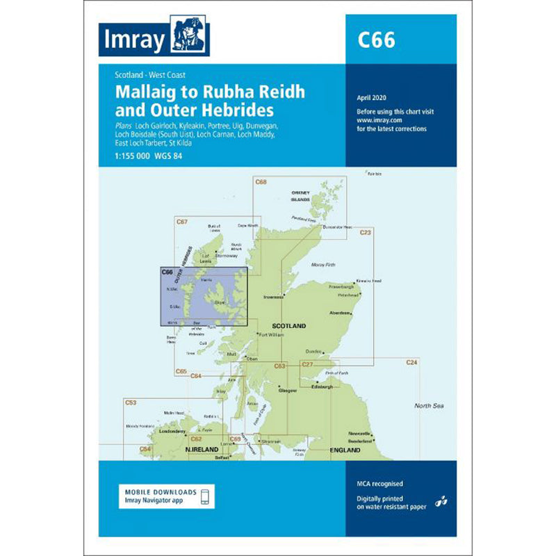 Imray Chart C66 Mallaig to Rudha Reidh and Outer Hebrides