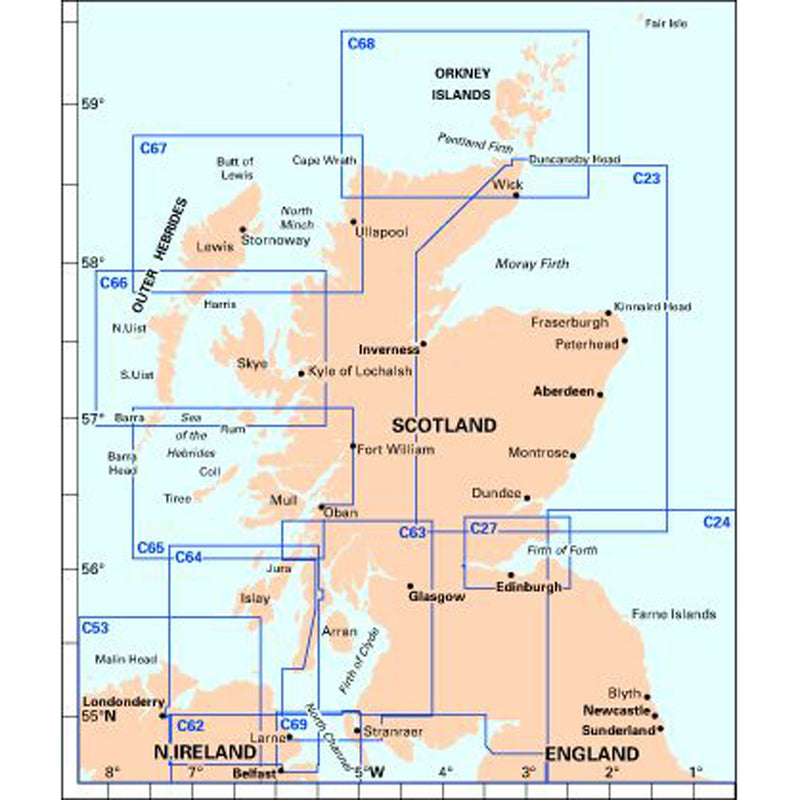 Imray Chart C68 Cape Wrath to Wick and the Orkney Islands Scale 1:160 000 WGS84
