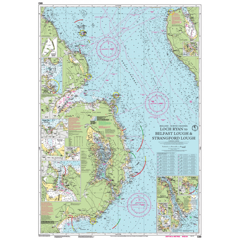 Imray Chart C69 Loch Ryan to Belfast Lough and Strangford Lough Scale 1:90 000 WGS84