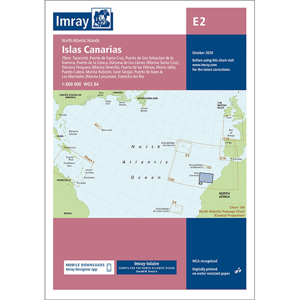 Imray Chart E2 Canary Isles Scale 1:600 000 WGS84