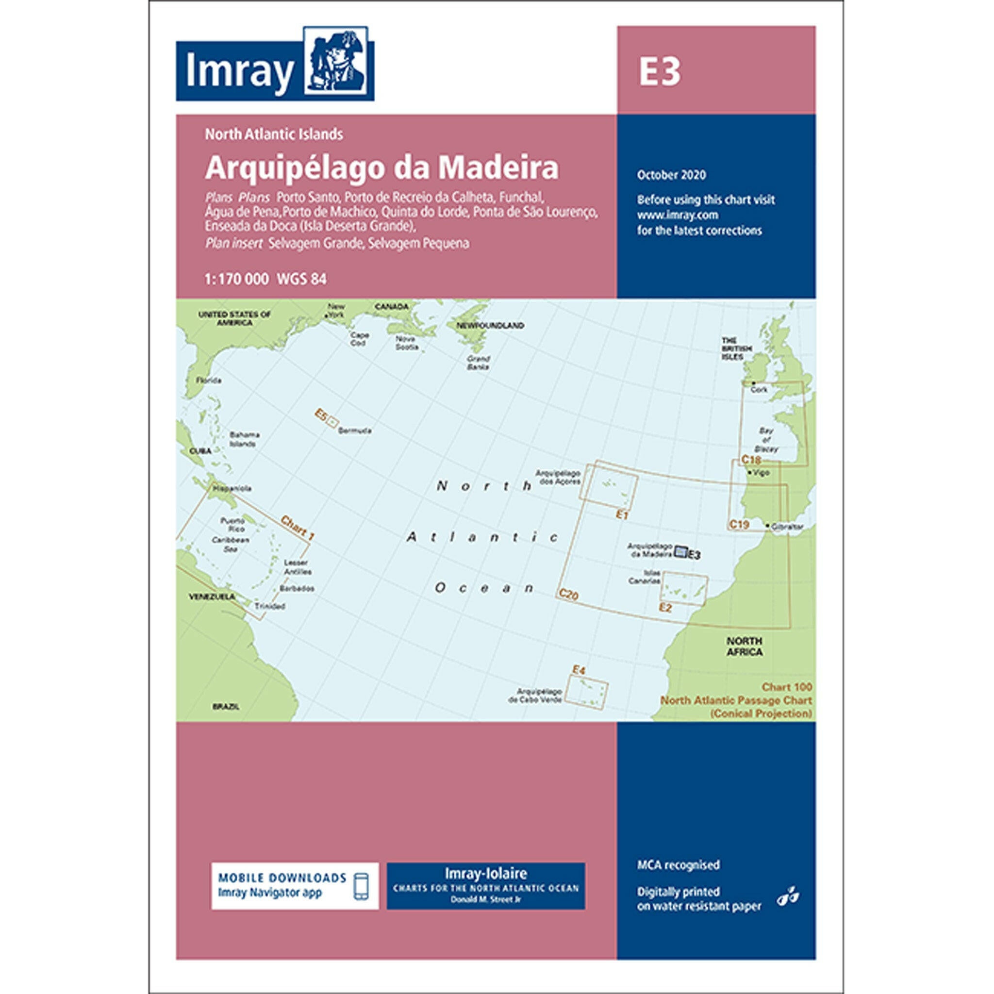 Imray Chart E3 Madeira Scale 1: 170 000 WGS84.