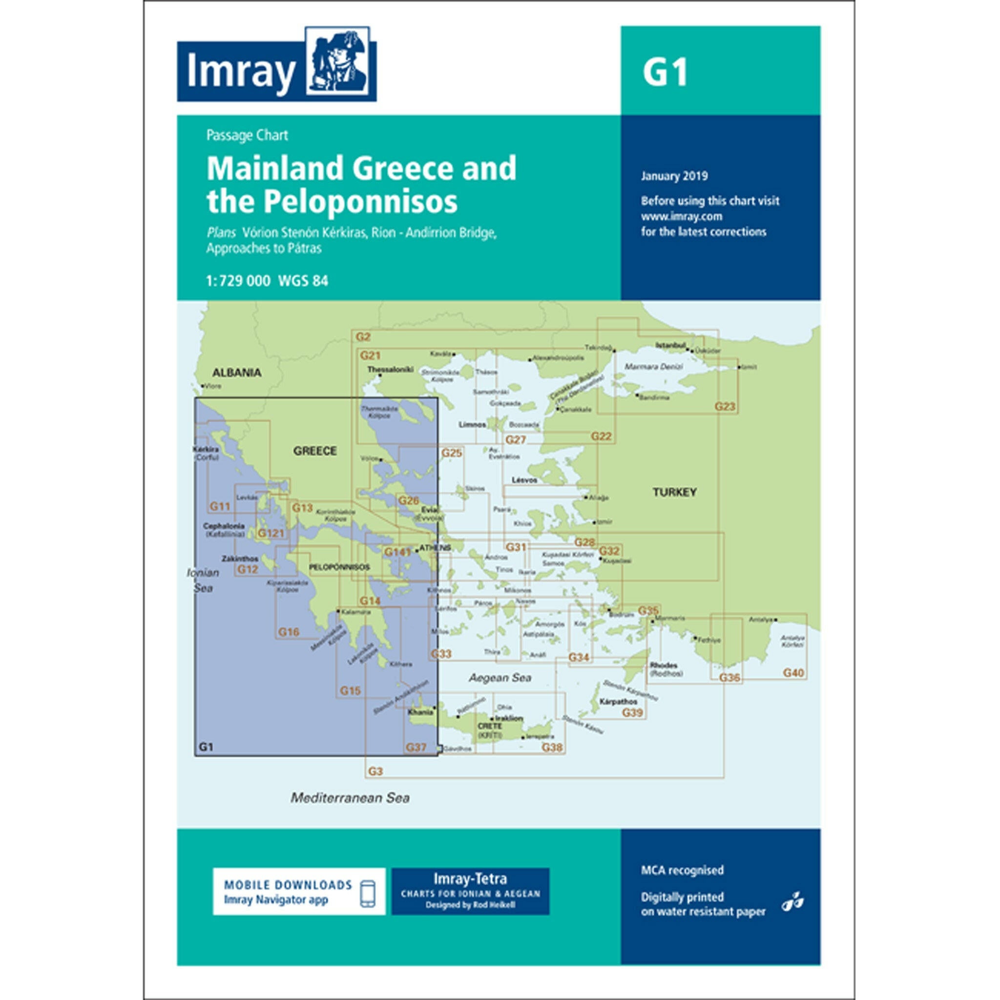 Imray Chart G1 - Greece and Peloponissos.