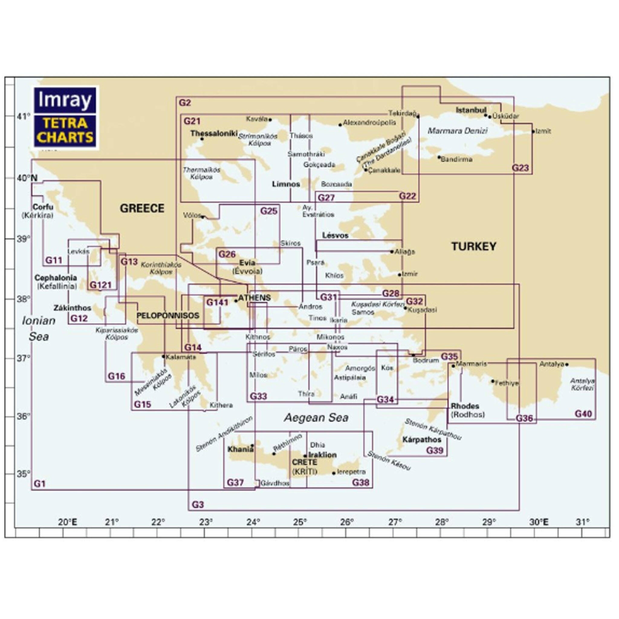 Imray Chart G1 - Greece and Peloponissos.