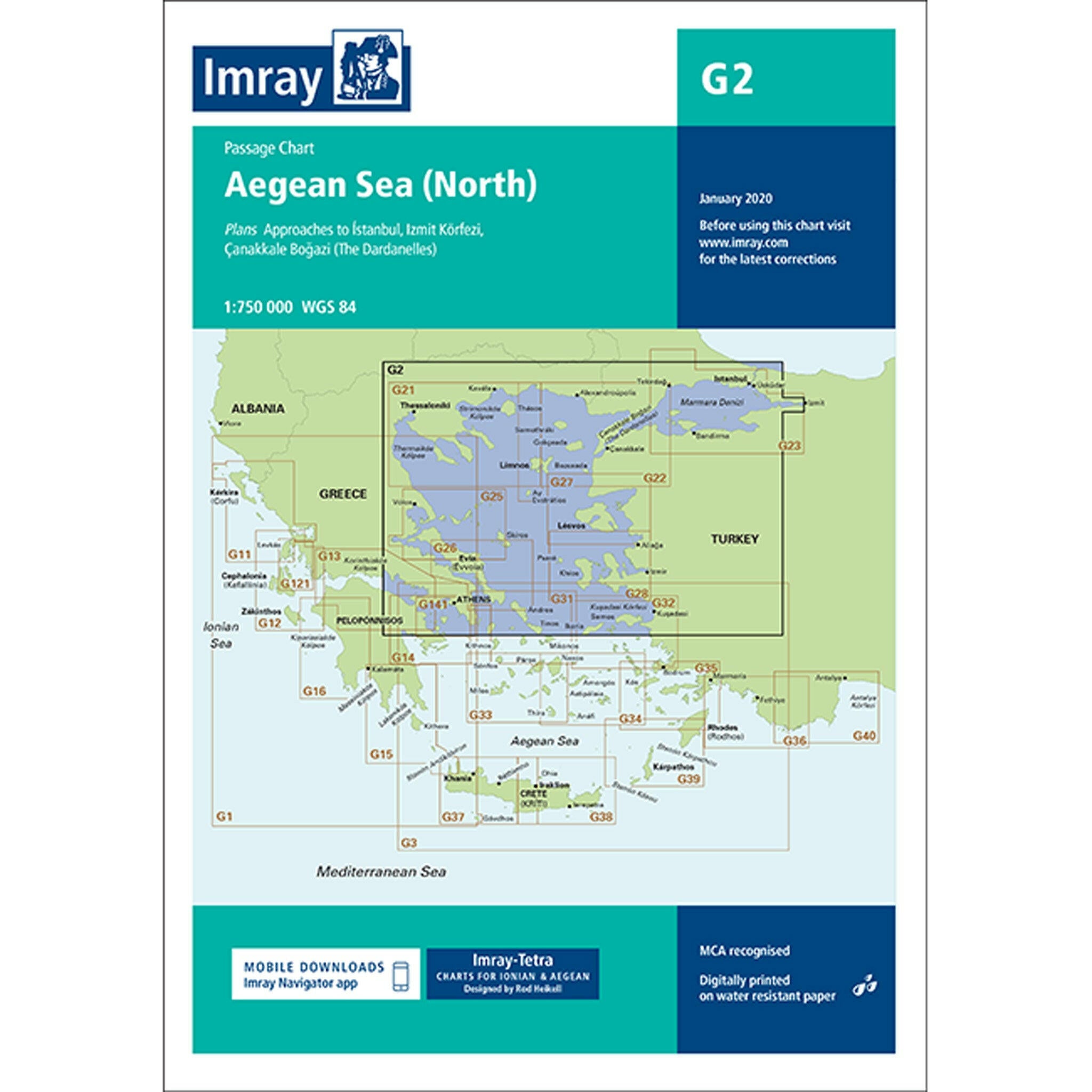 Imray Chart G2 - Aegean Sea (North).