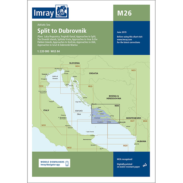 Imray M26 Split to Dubrovnik