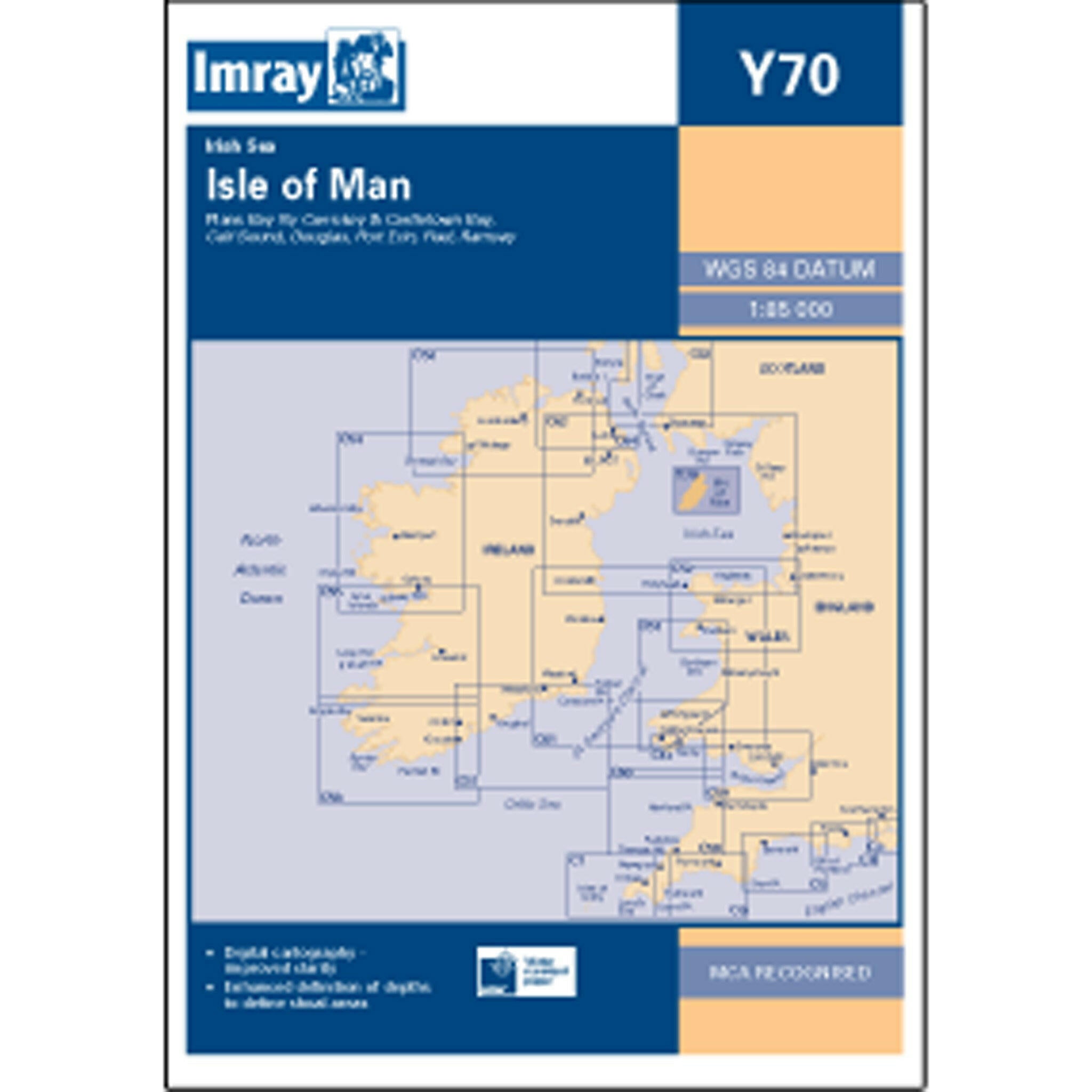 Imray Y70 Isle of Man Scale 1:85 000 WGS84.