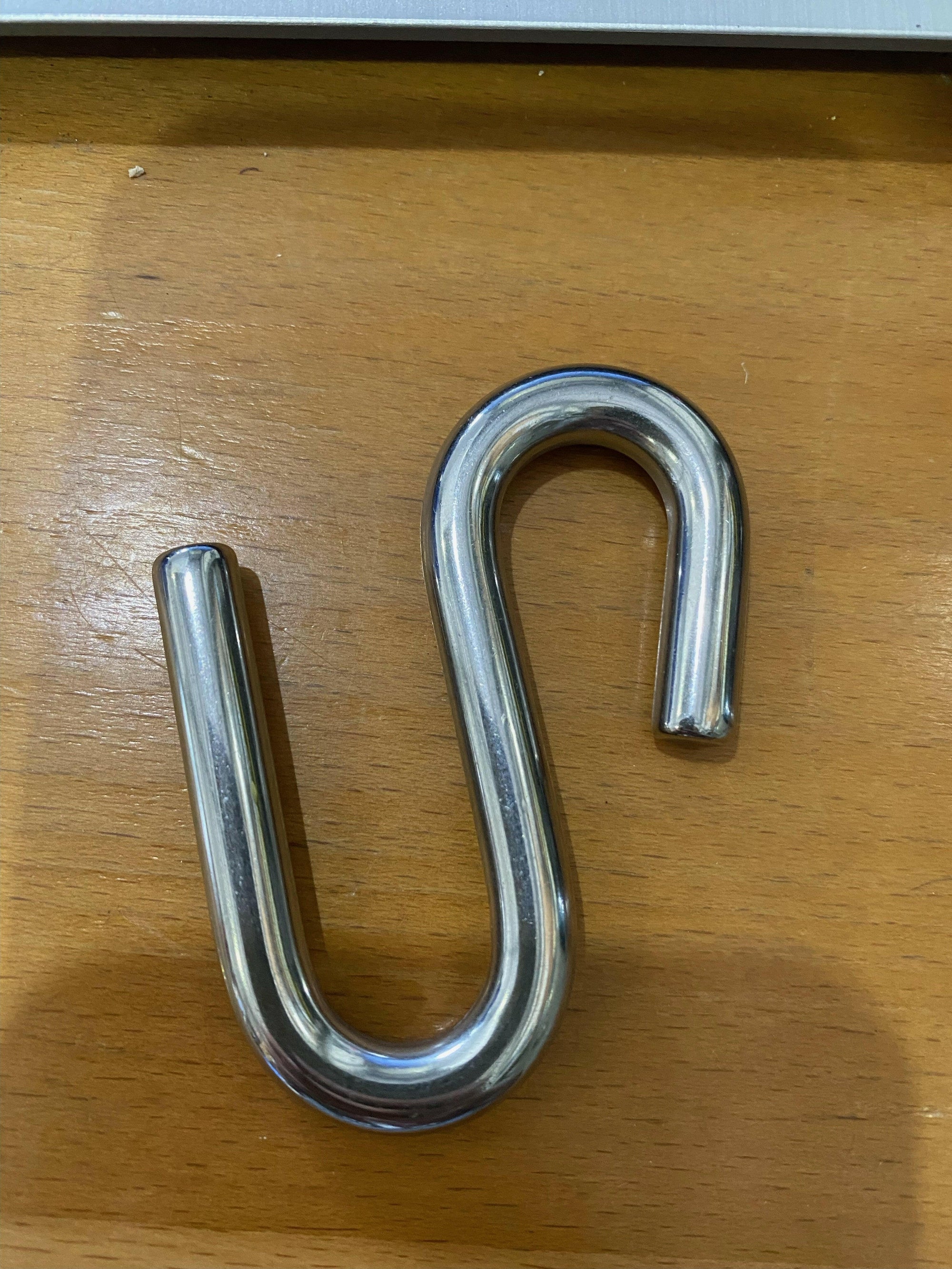 Long Arm S Hook - Stainless Steel.