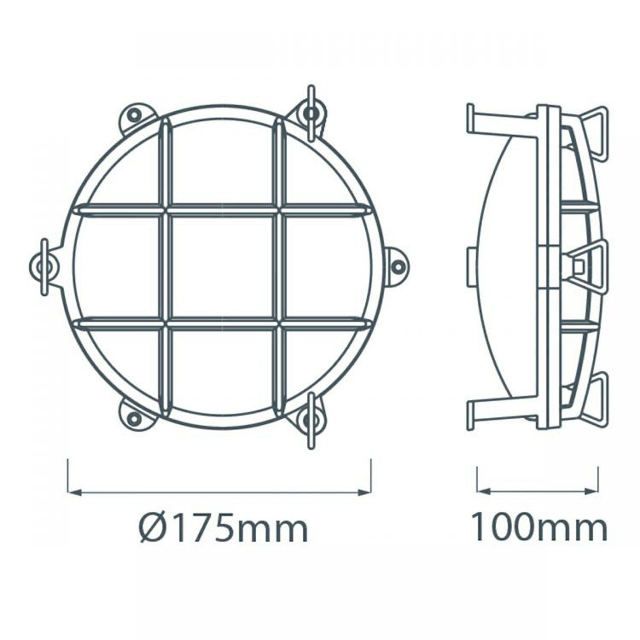 Medium Round Bulkhead Light (With Legs) - 175 mm diameter.