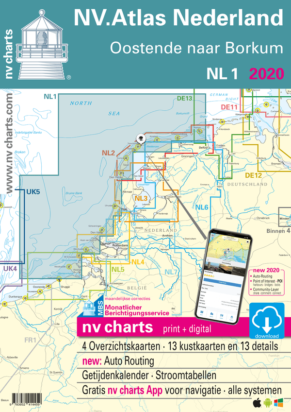 NV Atlas Chart: NL1 Borkum to Ostend - Arthur Beale