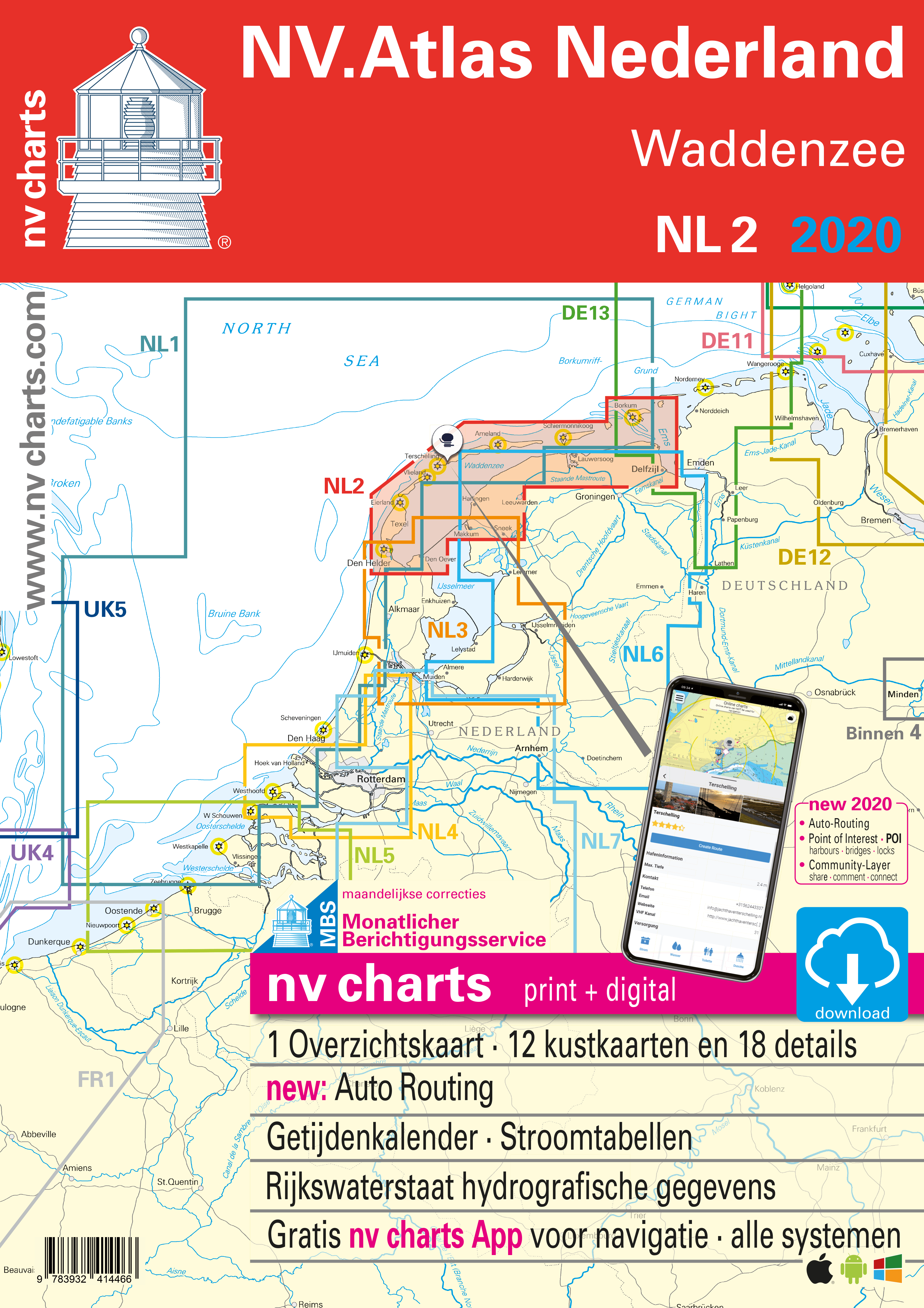 NV Atlas Chart: NL2 Waddenzee - Arthur Beale