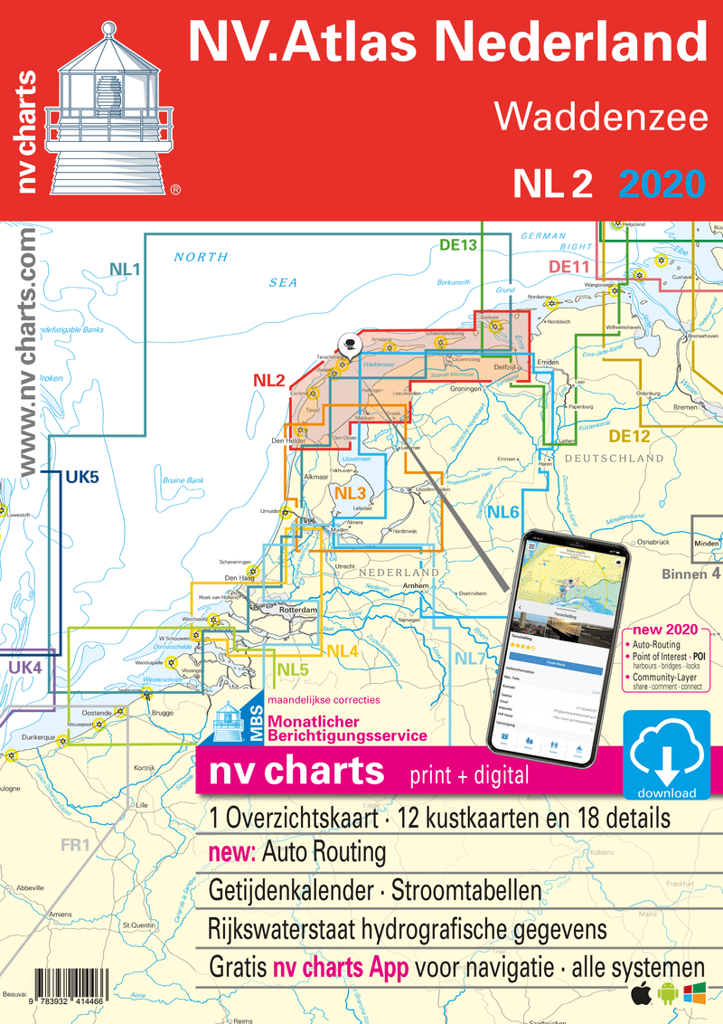 NV Atlas Chart: NL2 Waddenzee - Arthur Beale