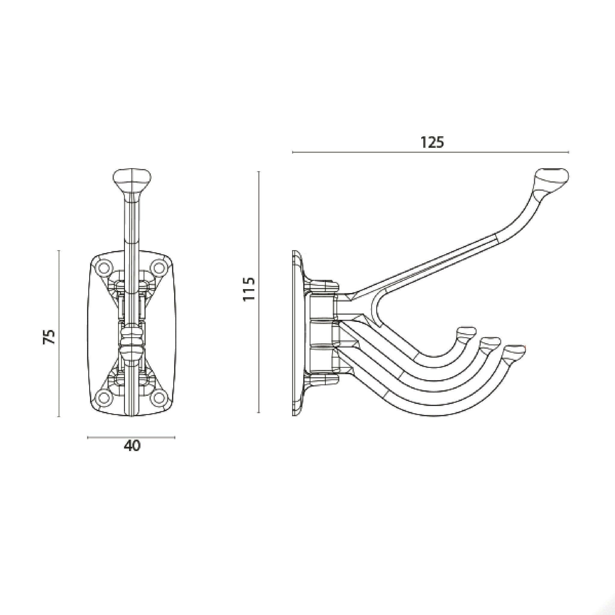 Quadruple Coat Hook - Arthur Beale