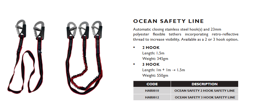 Ocean Safety 3 Hook Safety Line.