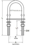 'U' Bolt - Stainless Steel.