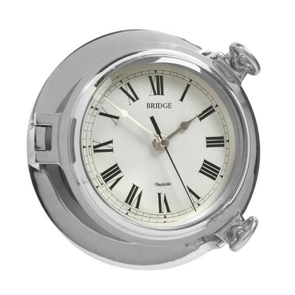 Chrome Bridge Clock, 18cm.